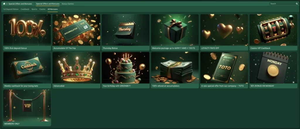 GreenBet Bonuses and Promotional Offers